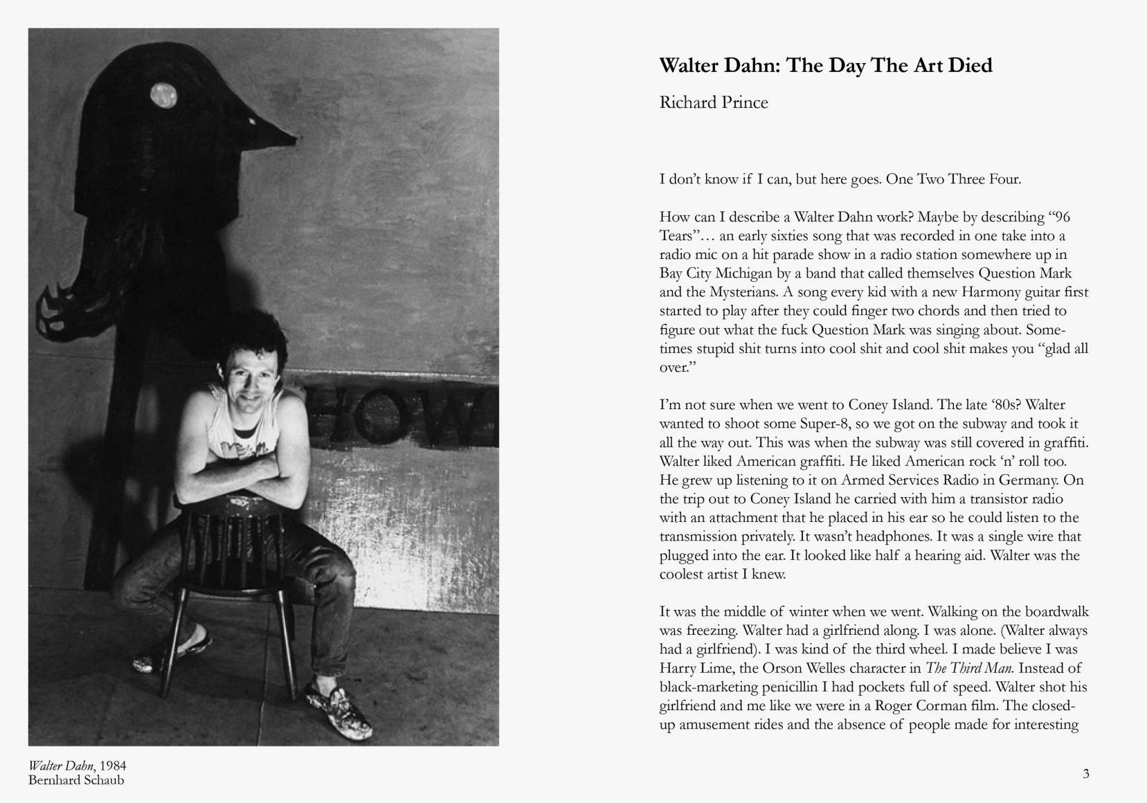 Interior view of Walter Dahn My Back Pages/(4th Time Around), published by Venus Over Manhattan, New York, 2013