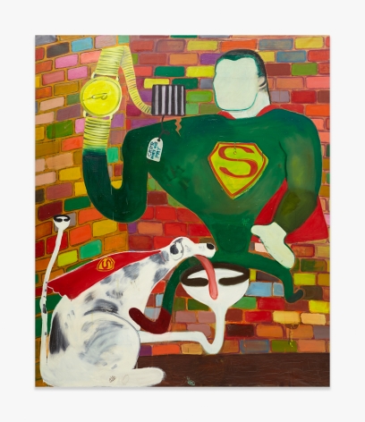 Peter Saul Superman and Superdog in Jail